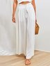 Damen Elegant Weit Hose Unifarben