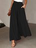 Damen Elegant Weit Hose Unifarben