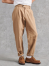 Baumwolle Leinen Stil amerikanisch-Stil basierend Bequem Freizeit Hose