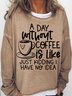 Damen Textbriefe Rundhals Lässig Frühling/Herbst Langarm Sweatshirt