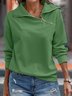 Lässig Unifarben Herbst Reißverschluss Mikroelastizität Täglich Regelmäßige Passform Regelmäßig Regelmäßig Größe Sweatshirts für Damen