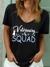 Damen Tier Kurzarm T-Shirts T-Shirt V-Ausschnitt Lässig Sommer Oberteile