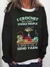Damen Rundhals Tier Einfach Frühling/Herbst Langarm Sweatshirt