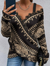 Weit Spitzenrand Retro Gestrickt Oberteile