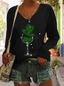 Damen NS. Patricks V-Ausschnitt Kleeblatt Weit Lässig T-Shirt