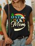 Damen Ärmellos Tanktop Oberteile Leibchen Sommer Kleeblatt V-Ausschnitt Täglich Lässig Oberteile