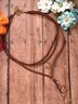 Ethnisches geometrisches Muster Pendant Leder Geschichtet Halskette Retro Western Schmuck