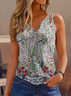 Damen Ärmellos Tanktop Oberteile Leibchen Sommer Geblümt Gekerbt Täglich Ausgehen Lässig Oberteile