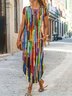 Rundhals Farbverlauf Freizeitkleid