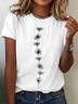Damen Geblümt Kurzarm T-Shirts T-Shirt Rundhals Lässig Sommer Oberteile