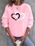 Herz/Herz Rundhals Lässig Sweatshirt