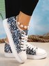 Lässig Leopard Franse Schnürung Segeltuch Schuhe