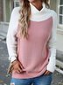 Stehkragen Lässig Pullover