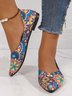 Damen Ethnisch Blumenmuster Flach Flache Schuhe