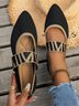 Lässig Hochelastisch Textil Farbblock Mary Jane Schuhe