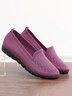 Damen Lässig Gerippt Fliegen-Stricken Stoff Slip On Schuhe