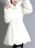 Elegant Unifarben Kreuzhals Fluff/Granular-Fleece-Stoff Leder & Kunstleder