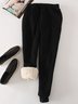 Unifarben Fluff/Granular-Fleece-Stoff Weit Freizeithose