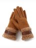 Damen Schnalle Faux Lammwolle Handschuhe