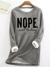 Damen Rundhals Textbriefe Lässig Winter Langarm Sweatshirt