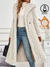 Damen Winter Oberbekleidung Lässig Unifarben Langarm Kapuze Vlies Mantel