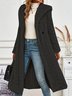 Damen Winter Oberbekleidung Lässig Unifarben Langarm Kapuze Vlies Mantel