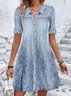 Damen Kurzarm Sommer Ethnisch Spitzenkleid Hemdkragen Täglich Ausgehen Lässig Mini H-Linie