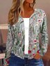 Damen Frühling/Herbst Oberbekleidung Lässig Geblümt Jersey Schal Jacke