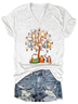 Damen Katze Kurzarm T-Shirts T-Shirt V-Ausschnitt Lässig Sommer Oberteile
