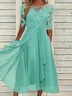 Abendkleider Lang Festliche Kleider Damen Abiballkleider Spitze Elegante Party Kleid Hochzeitsgast Date