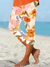 Damen Lässig Geblümt Sommer Caprihosen Leggings
