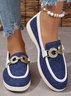 Lässig Alle Jahreszeiten Unifarben Stoff Flache Schuhe