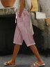 Damen Hose Gerade Hosen Täglich Ausgehen Lässig Gestreift Sommer Hose