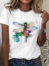Große Größen Weit Libelle Lässig Baumwolle T-Shirt
