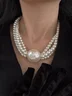 Elegant Perlen mehrschichtig Halskette