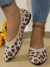 Lässig Textil Leopard Flache Schuhe