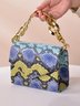 Fashion Schlangenhaut Quadrat Metallkette Handtasche