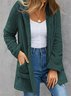 Damen Frühling/Herbst Oberbekleidung Lässig Fluff/Granular-Fleece-Stoff Reißverschluss Unifarben Langarm Kapuze Jacke