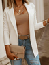 Damen Unifarben Frühling/Herbst Oberbekleidung Lässig Langarm Regelmäßig Blazer