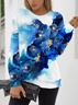 Damen Kapuze Abstrakt Reißverschluss Lässig Frühling/Herbst Langarm Sweatshirt