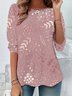 Damen Langarm T-Shirts T-Shirt Frühling/Herbst Geäst Jersey Rundhals Täglich Ausgehen Lässig Oberteile