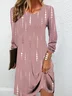 Damen Langarm Frühling/Herbst Geometrisch Jersey Kleid Rundhals Täglich Ausgehen Lässig Mini H-Linie T-Shirt-Kleid