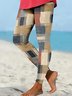 Damen Abstrakt Kariert Lässig Alle Jahreszeiten Lang Leggings