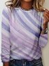 Damen Langarm T-Shirts T-Shirt Frühling/Herbst Abstrakt Jersey Rundhals Täglich Ausgehen Lässig Oberteile