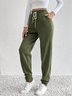 Damen Hose Täglich Ausgehen Lässig Jersey Unifarben Frühling/Herbst Hose