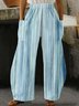 Damen Hose Elastische Taille Gerade Hosen Täglich Ausgehen Lässig Taschennähen Gestreift Frühling/Herbst Hose