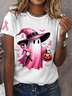 Damen Halloween Kurzarm T-Shirts T-Shirt Rundhals Lässig Sommer Oberteile