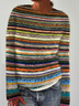 Damen Winter Ahornblatt Lässig Langarm Rundhals Strickpullover