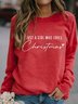 Damen Rundhals Textbriefe Print Retro Frühling/Herbst Langarm Sweatshirt