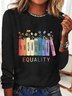 Damen Geblümt Langarm T-Shirts T-Shirt Rundhals Lässig Frühling/Herbst Oberteile